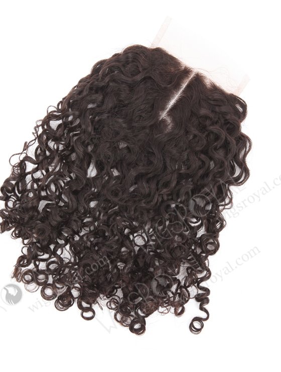 In Stock Brazilian Virgin Hair 18" Tight Pissy Curl Natural Color Top Closure STC-405-21886