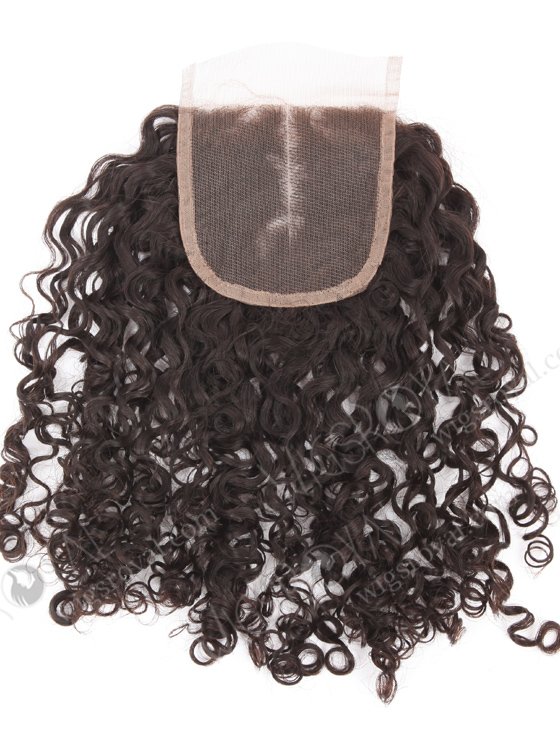 In Stock Brazilian Virgin Hair 18" Tight Pissy Curl Natural Color Top Closure STC-405-21891