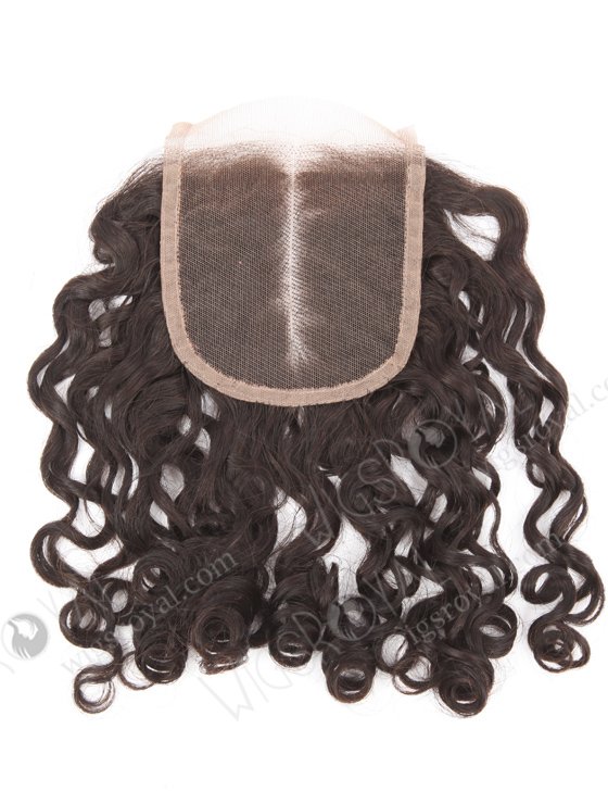 In Stock Brazilian Virgin Hair 12" Bouncy Curl(Looser Tip) Natural Color Top Closure STC-408-21914