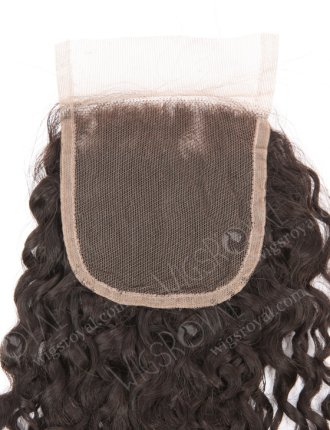 In Stock Brazilian Virgin Hair 24" Tight Pissy Curl Natural Color Top Closure STC-407