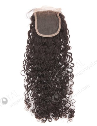 In Stock Brazilian Virgin Hair 22" Tight Pissy Curl Natural Color Top Closure STC-406