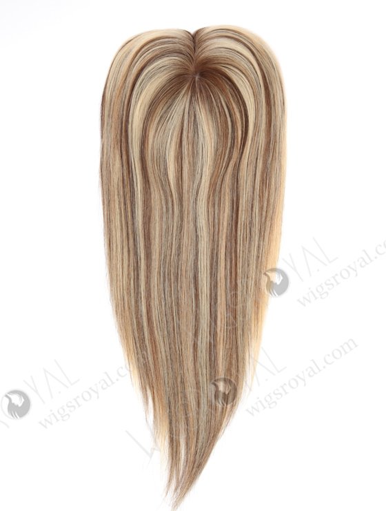 In Stock 6"*6.5" European Virgin Hair 16" Straight T4/22# with 4# Highlights Color Silk Top Hair Topper-113-21988