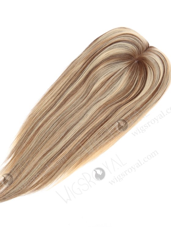 In Stock 6"*6.5" European Virgin Hair 16" Straight T4/22# with 4# Highlights Color Silk Top Hair Topper-113-21989