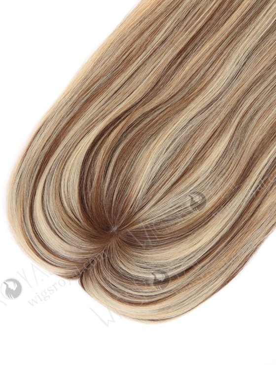 In Stock 6"*6.5" European Virgin Hair 16" Straight T4/22# with 4# Highlights Color Silk Top Hair Topper-113-21991