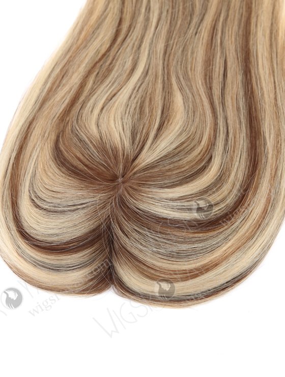 In Stock 6"*6.5" European Virgin Hair 16" Straight T4/22# with 4# Highlights Color Silk Top Hair Topper-113-21990