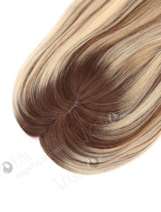 Natural Looking Rooted Blonde Human Hair Clip In Toppers 5.5" x 6" Volume Hair Topper-112-21982