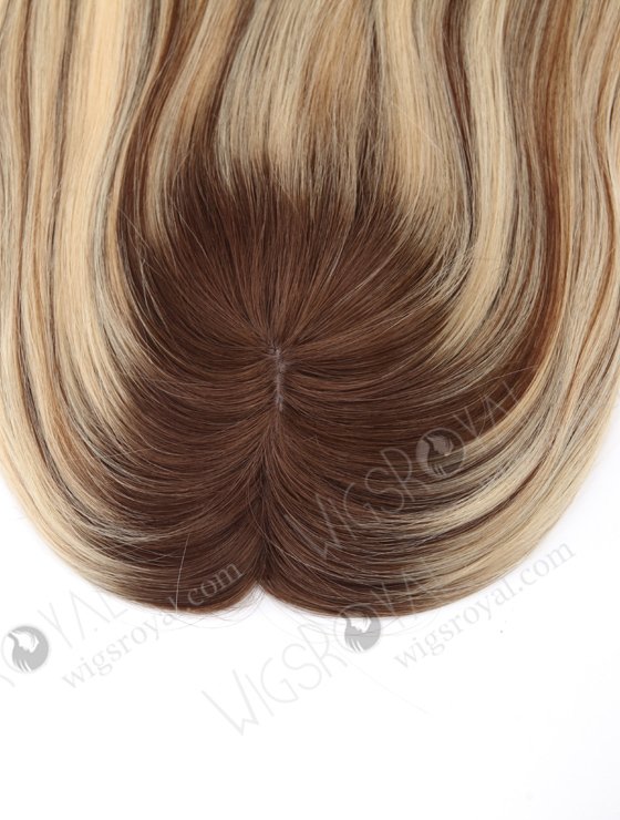 Natural Looking Rooted Blonde Human Hair Clip In Toppers 5.5" x 6" Volume Hair Topper-112-21981