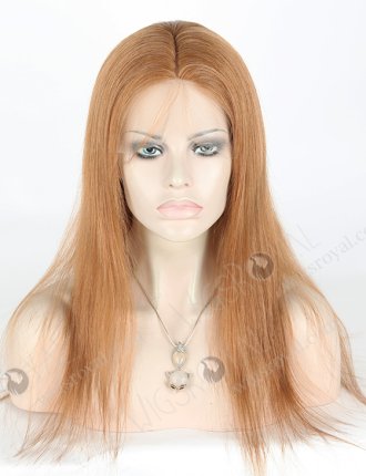 In Stock Brazilian Virgin Hair 18" Straight 10# Color Silk Top Full Lace Wig STW-426