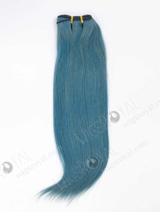 In Stock Brazilian Virgin Hair 16" Straight Blue Color Machine Weft CSM-005