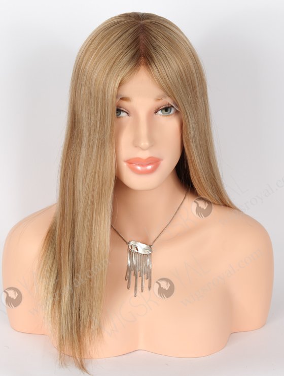 Custom Color 14'' European Virgin Hair Silk Top Full Lace With PU Wig WR-MOW-019-22347