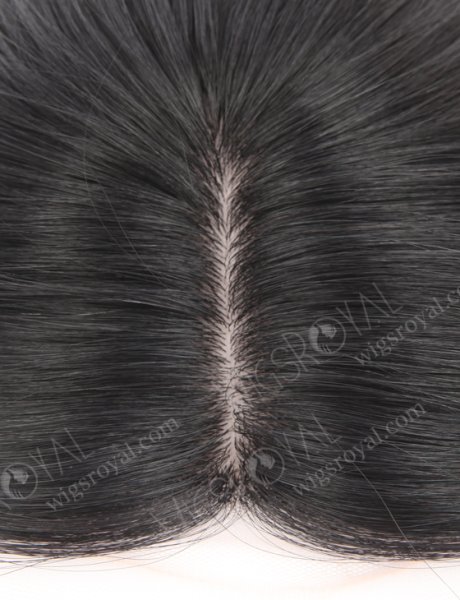 Black Color Short Style European Virgin Human Hair Realistic Hair Parting Toppers WR-TC-075