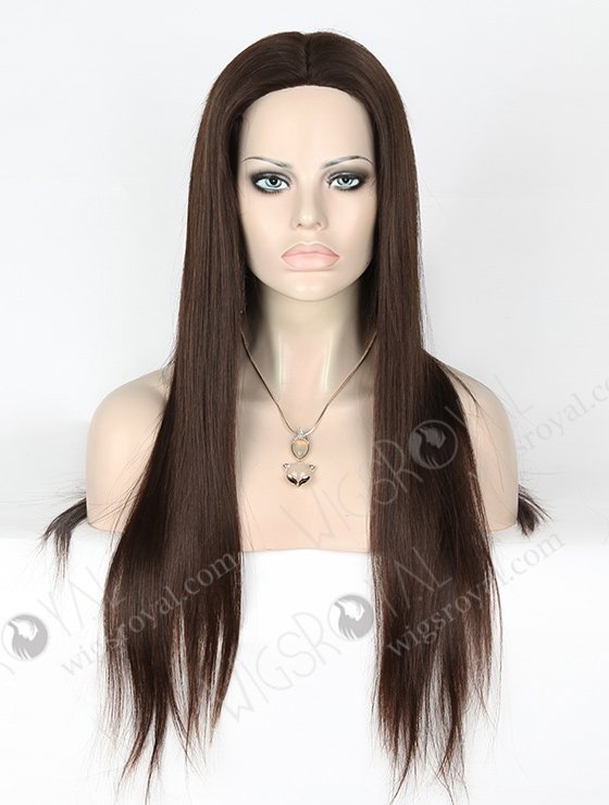 In Stock European Virgin Hair 22" Natural Straight Natural Color Silk Top Glueless Wig GL-08008-22396