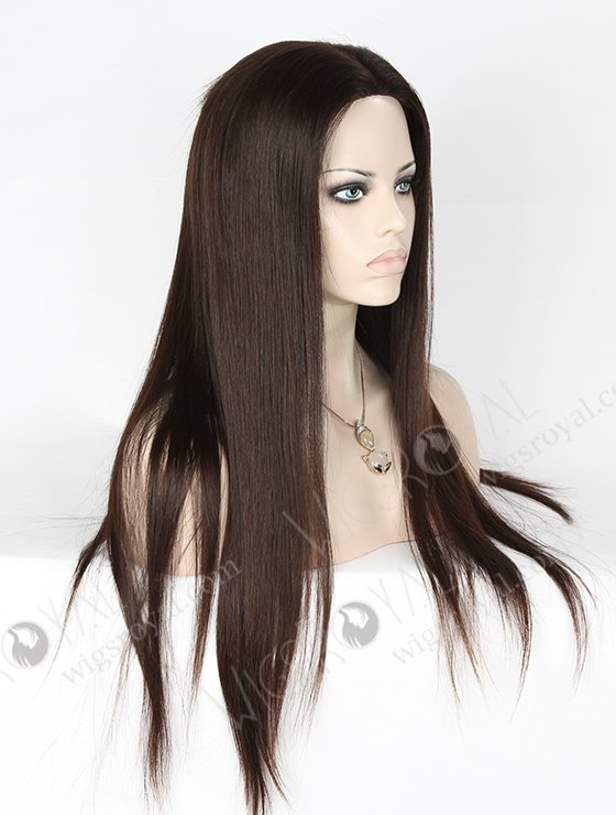 In Stock European Virgin Hair 22" Natural Straight Natural Color Silk Top Glueless Wig GL-08008-22399