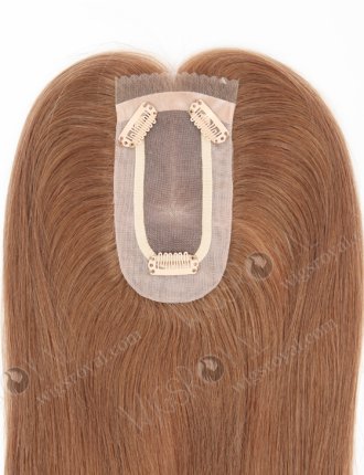 Luxury Mini Hair Topper | 16 Inch European Hair Mono Top Brown Hair Topper-127