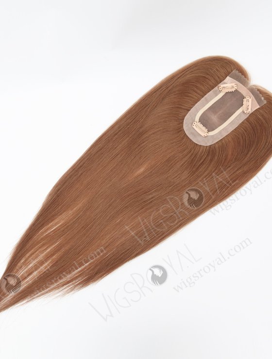 Luxury Mini Hair Topper Mono Top Brown Color | In Stock 2.75"*5.25" European Virgin Hair 16" Straight 9# Color Monofilament Hair Topper-127-22428