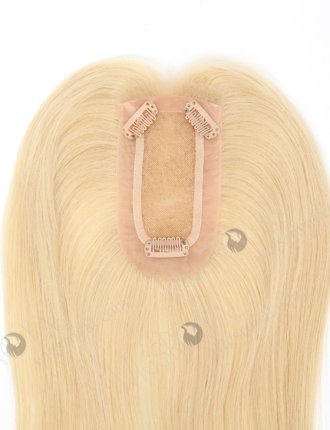 Amazing Small Clip In Hair Pieces Lace Front Mono Top Blonde 613# Human Hair Topper-126