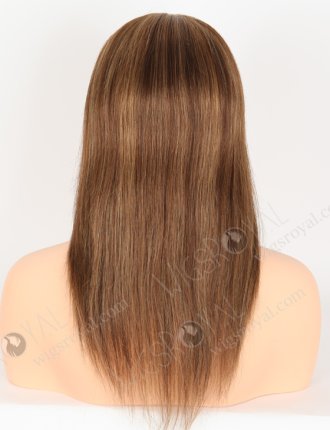 Monofilament Wigs Petite Size | Chestnut Brown with Highlights Glueless Lace Front Mono Top Wigs GLM-08009