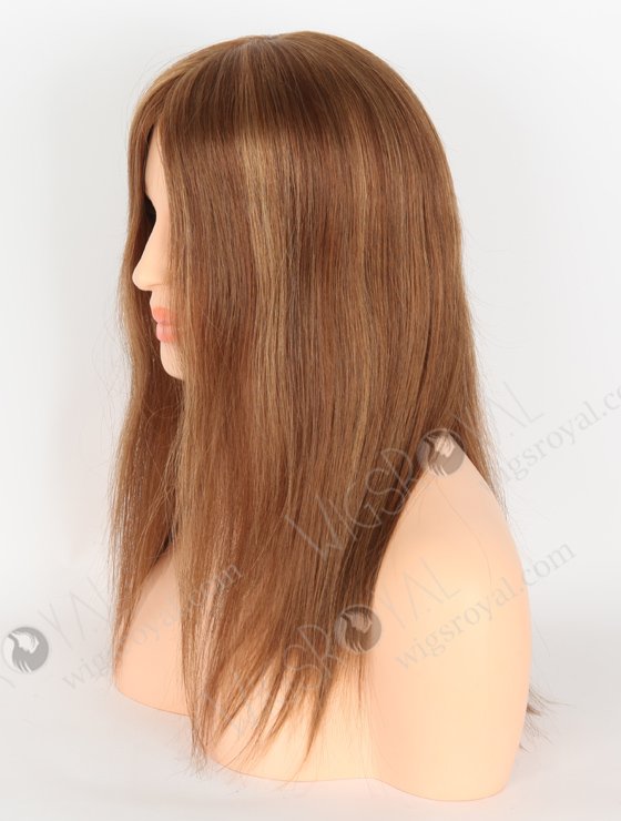 In Stock European Virgin Hair 16" Straight 6# with 8#, 9# Highlights Color Monofilament Top Glueless Wig GLM-08010-22441