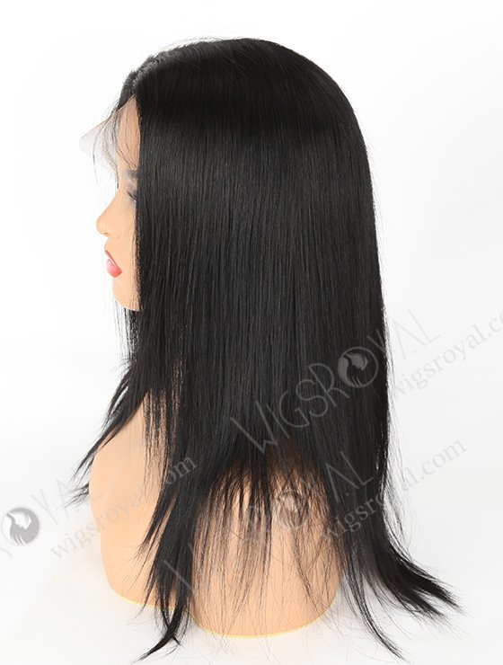 In Stock Indian Remy Hair 14" Straight 1# Color Silk Top Full Lace Wig STW-005-22465