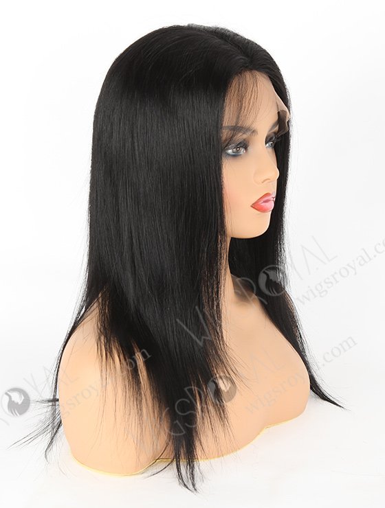 In Stock Indian Remy Hair 14" Straight 1# Color Silk Top Full Lace Wig STW-005-22468