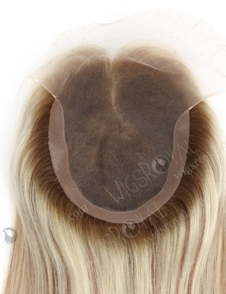 Highlight Color 14'' European Virgin Human Hair Swiss Lace Toppers WR-TC-083