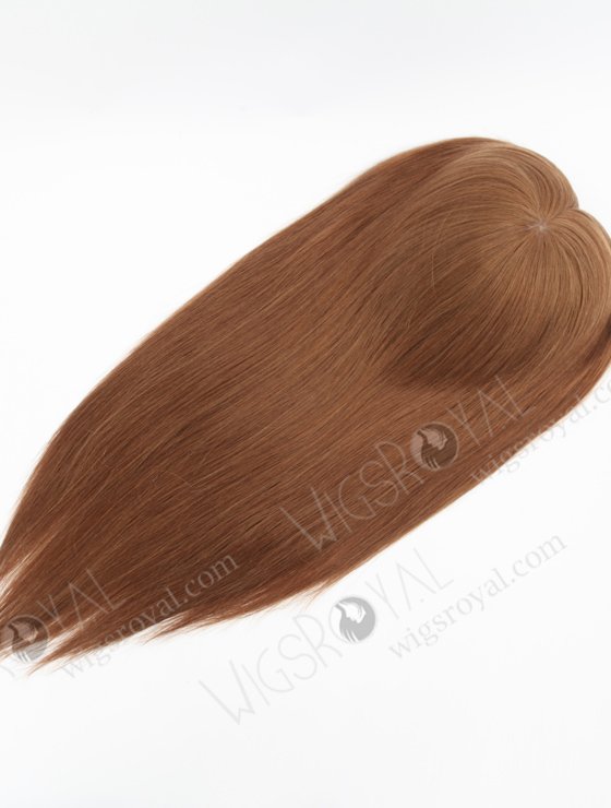 In Stock European Virgin Hair 16" Straight 9# Color 7"×8" Silk Top Open Weft Human Hair Topper-128-22870