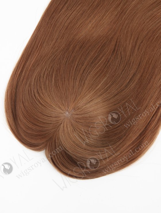 In Stock European Virgin Hair 16" Straight 9# Color 7"×8" Silk Top Open Weft Human Hair Topper-128-22872