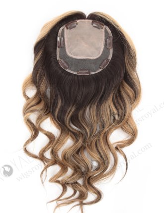 In Stock 5.5"*6.5" European Virgin Hair 18" Slight Wave #2/8/25 With Roots #2 Color Silk Top Hair Topper-130
