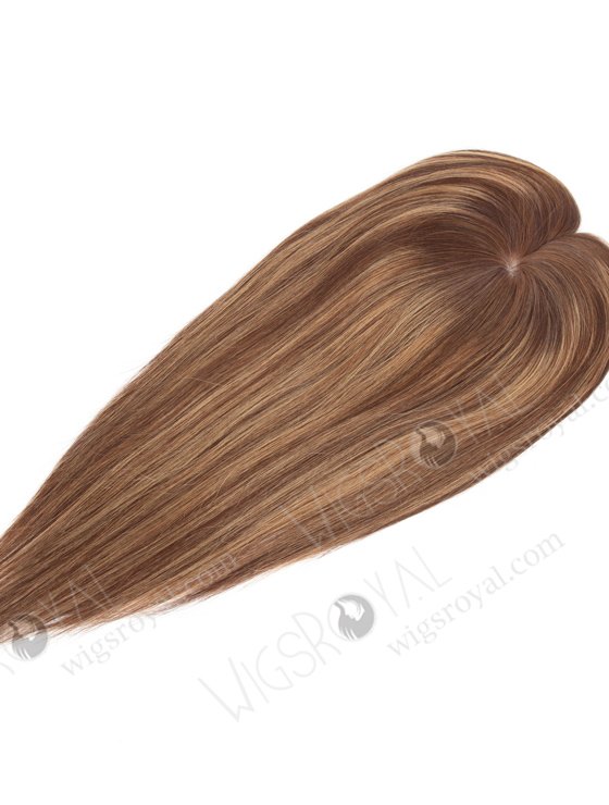 In Stock 5.5"*6.5" European Virgin Hair 16" Straight 3# With T3/8# Highlights Color Silk Top Hair Topper-143-22963
