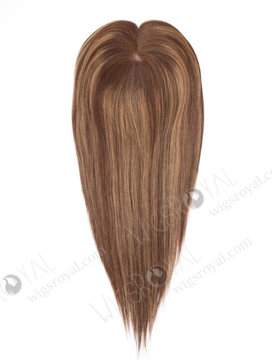 In Stock 5.5"*6.5" European Virgin Hair 16" Straight 3# With T3/8# Highlights Color Silk Top Hair Topper-143-22964