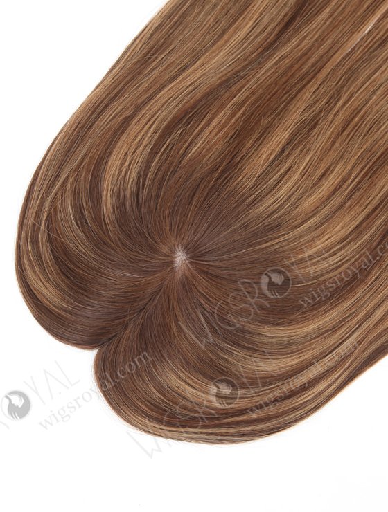 In Stock 5.5"*6.5" European Virgin Hair 16" Straight 3# With T3/8# Highlights Color Silk Top Hair Topper-143-22965