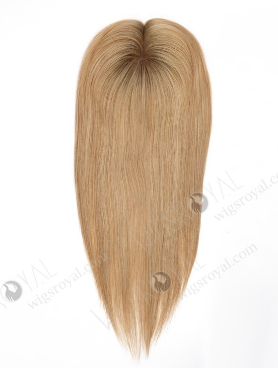 In Stock 5.5"*6.5" European Virgin Hair 16" Straight #8/25/60，Roots #9 Color Silk Top Hair Topper-149-22980