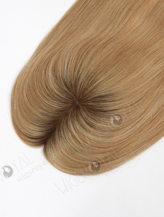 In Stock 5.5"*6.5" European Virgin Hair 16" Straight #8/25/60，Roots #9 Color Silk Top Hair Topper-149-22982