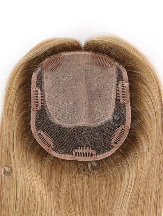 In Stock 5.5"*6.5" European Virgin Hair 16" Straight #8/25/60，Roots #9 Color Silk Top Hair Topper-149-22983