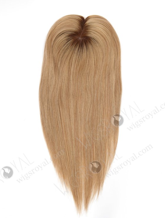 In Stock 5.5"*6.5" European Virgin Hair 16" Straight T4/8# With T4/613# Highlights Color Silk Top Hair Topper-147-22972