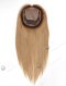 Clip On Silk Base Real Hair Toppers for Thinning Hair 16 Inch Brown Roots Medium Blonde Topper-147