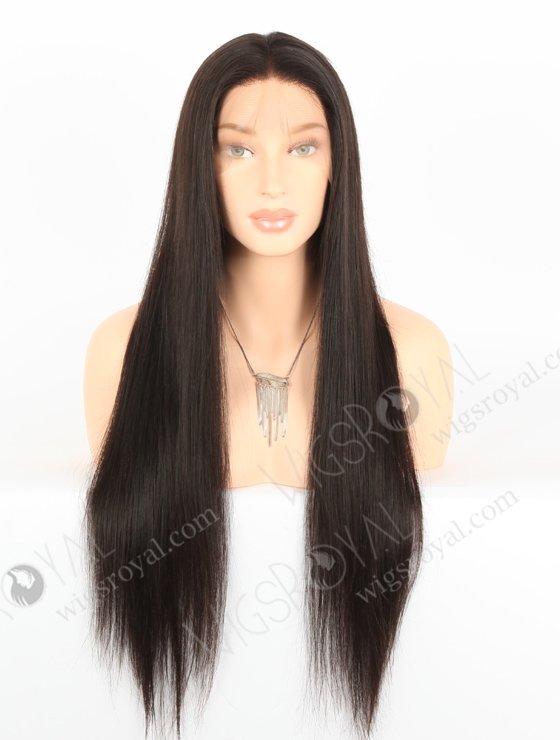 Natural Looking Pre Plucked Full Lace Wigs 24 Inch Natural Color Brazilian Virgin Hair FLW-04240-23035