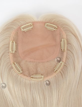 Platinum Color Silky Straight Human Hair Pieces For White Women Topper-134