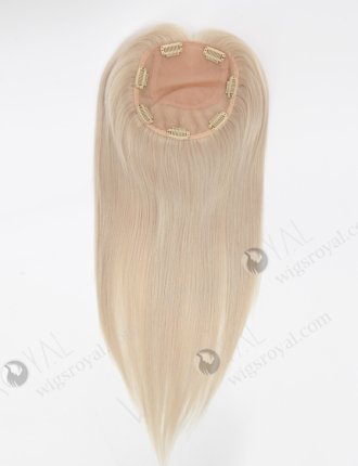 Platinum Color Silky Straight Human Hair Pieces For White Women Topper-134