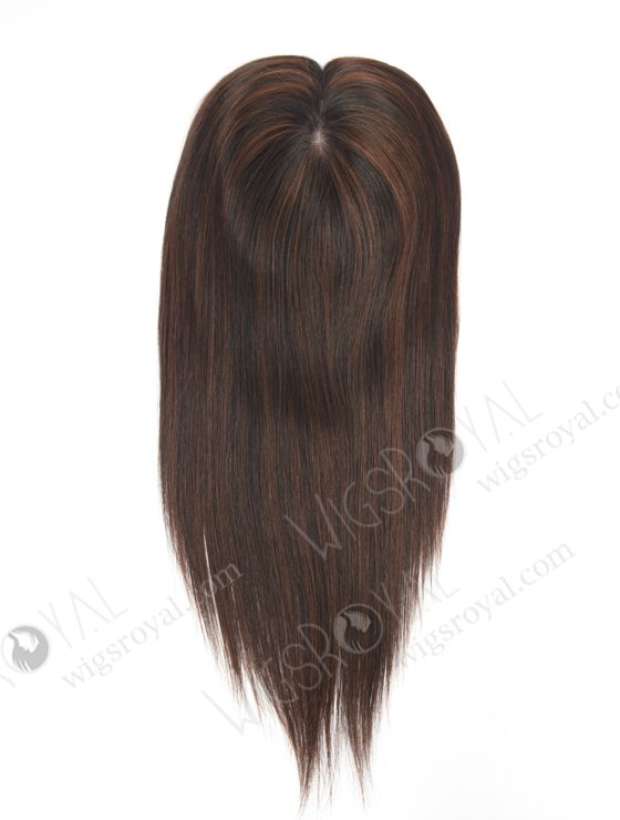 In Stock 5.5"*6.5" European Virgin Hair 16" Straight T1/3# With 1# Highlights Color Silk Top Hair Topper-139-22939