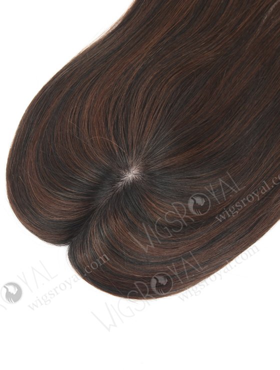 In Stock 5.5"*6.5" European Virgin Hair 16" Straight T1/3# With 1# Highlights Color Silk Top Hair Topper-139-22940