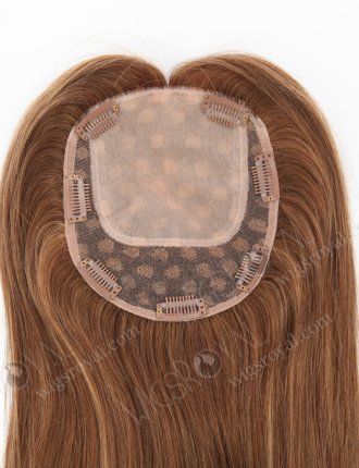 Premium Dark Brown Highlights Human Hair Topper Topper-148