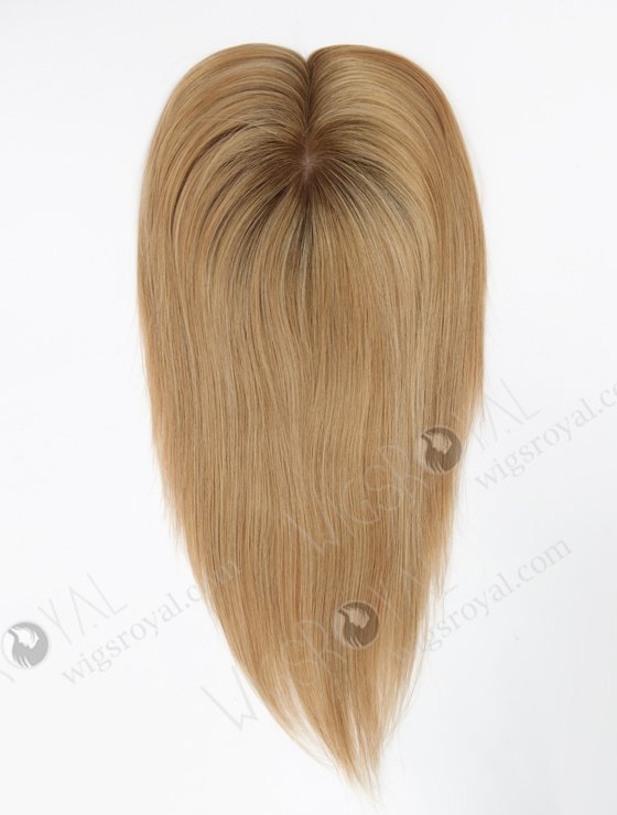 In Stock 5.5"*6.5" European Virgin Hair 12" Straight #8/25/60, Roots #9 Color Silk Top Hair Topper-158-23071