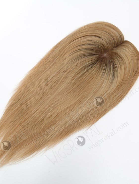 In Stock 5.5"*6.5" European Virgin Hair 12" Straight #8/25/60, Roots #9 Color Silk Top Hair Topper-158-23070
