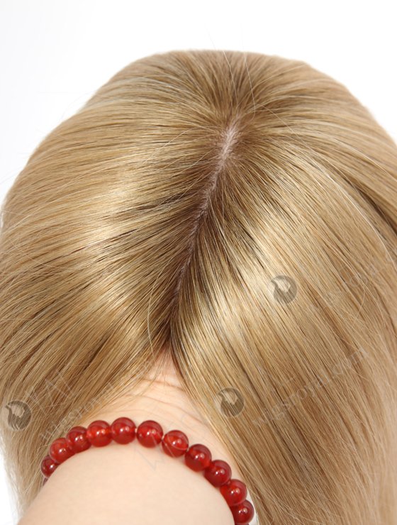 In Stock 5.5"*6.5" European Virgin Hair 12" Straight #8/25/60, Roots #9 Color Silk Top Hair Topper-158-23074