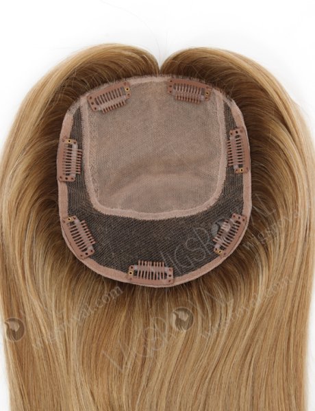 Most Realistic 5.5" x 6" Silk Base Human Hair Toppers with Natural Part | 12 Inch Clip In Hair Toppers for Short Hair Topper-158