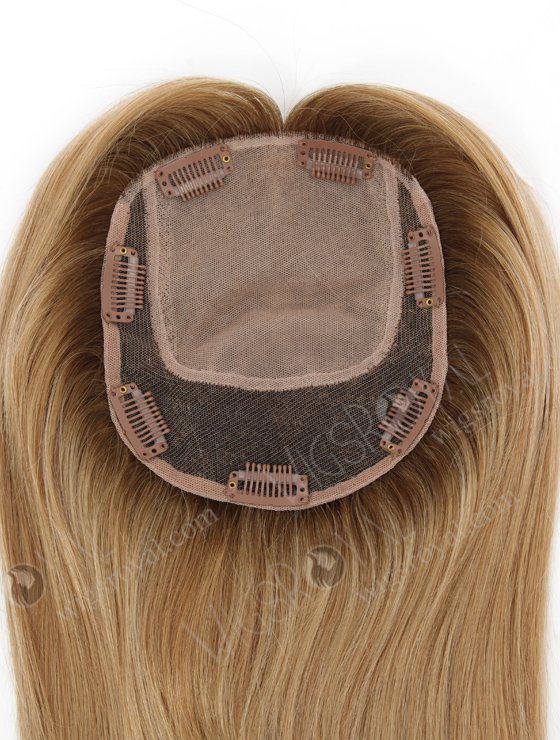 In Stock 5.5"*6.5" European Virgin Hair 12" Straight #8/25/60, Roots #9 Color Silk Top Hair Topper-158-23075