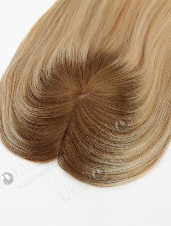 White Hair With Brown Highlight Full Coverage Hair Topper For Women Topper-138-23235