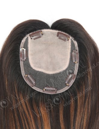 Seamless Highlight Color Human Hair Topper With Silk Top Topper-136