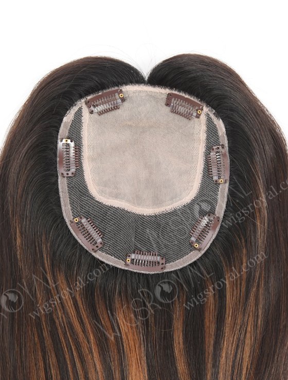 Seamless Highlight Color Human Hair Topper With Silk Top Topper-136-23281